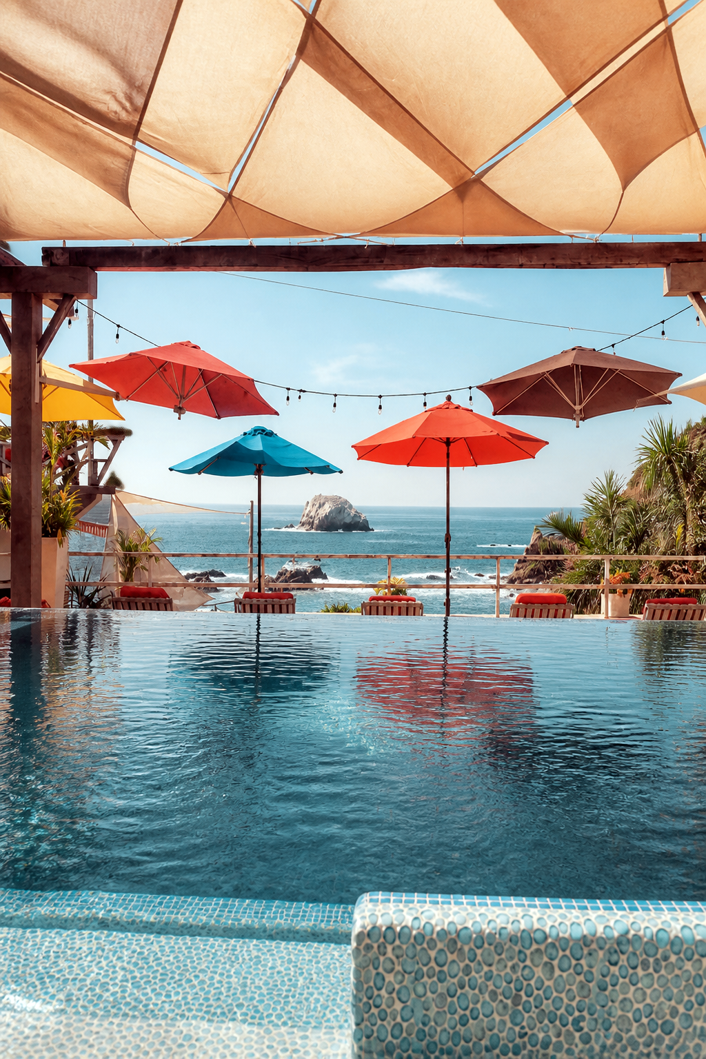 Ocean-view pool at Villa Aikia