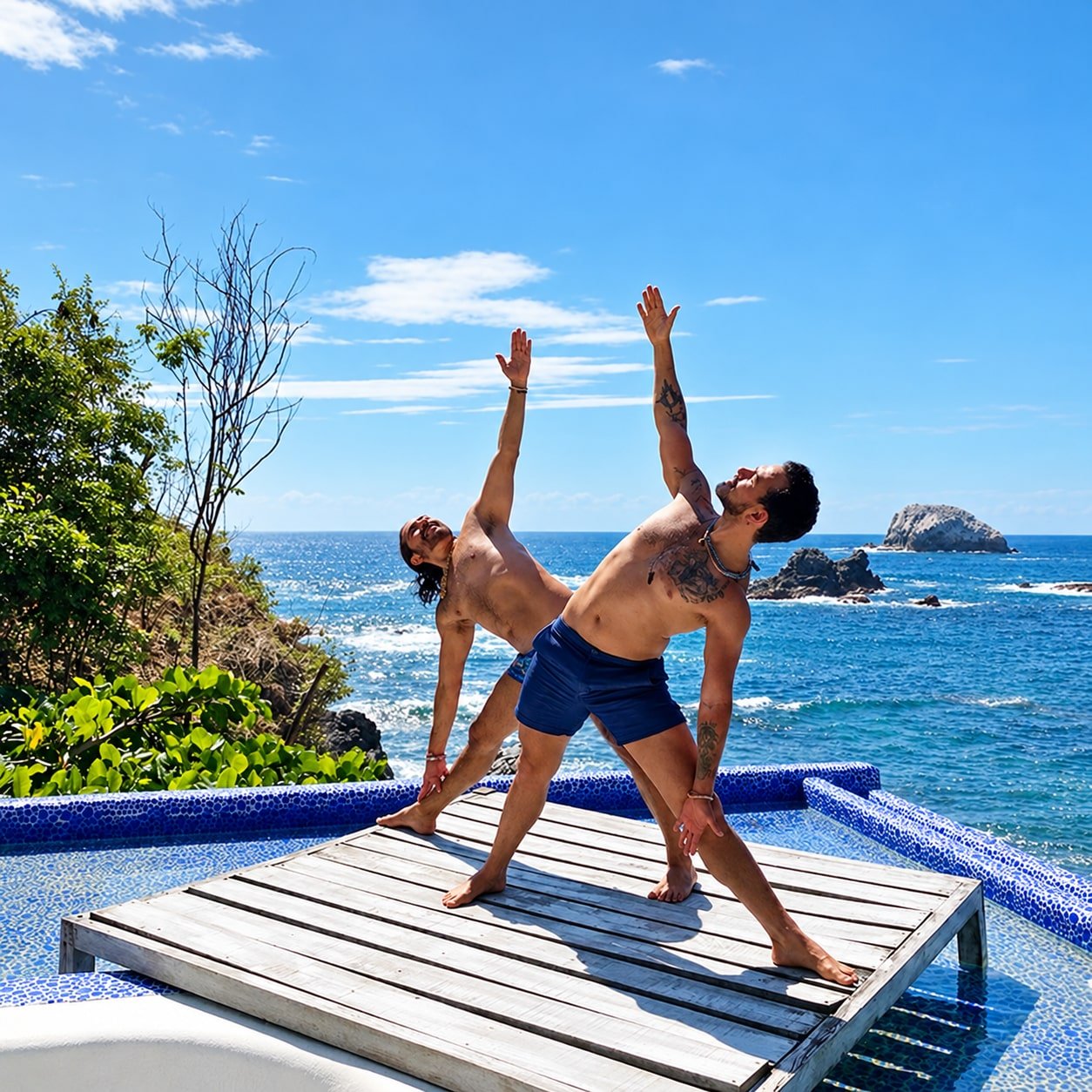 Yoga beside the ocean